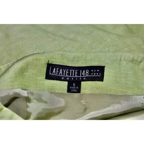 LAFAYETTE 148 New York Couture Wool / Linen Jacket Skirt Suit Size 2/6 Petite